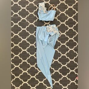 Blue 2 piece dance costume